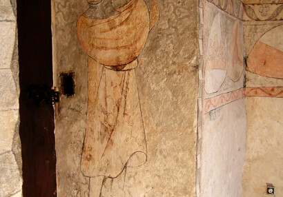 Místnost s legendou svatého Jiří, detail "strážce místnosti"